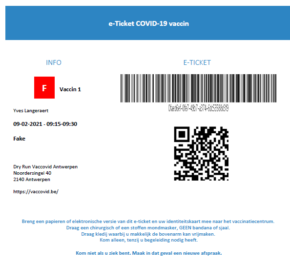 Uitnodiging ticket